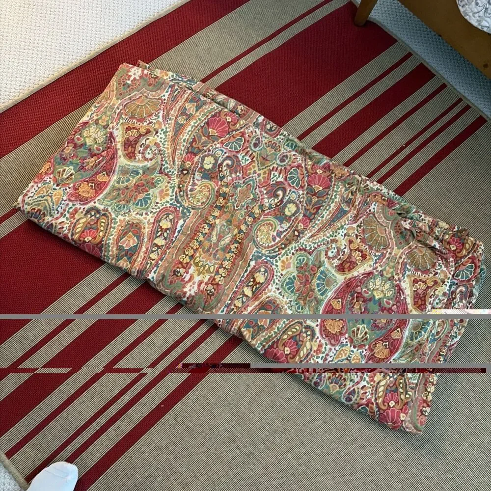 Pottery Barn Rosalie Paisley Full/Queen Duvet Cover 2013 Israel Red Orange